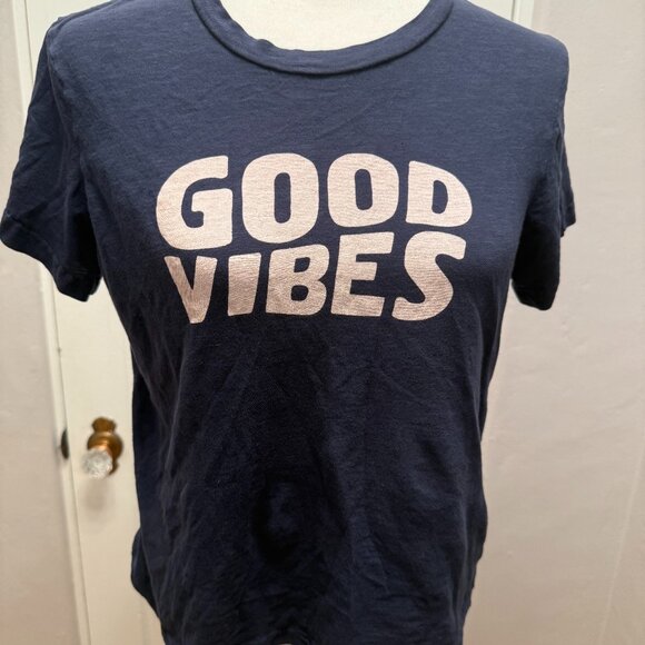 Sundry Good Vibes Blue Graphic Tee T-Shirt XS - Picture 1 of 3